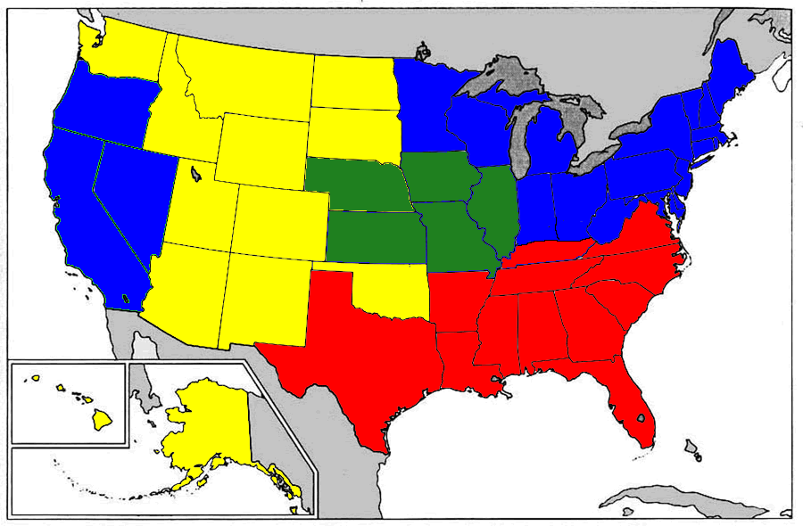 Political Divisions of North America in 1865